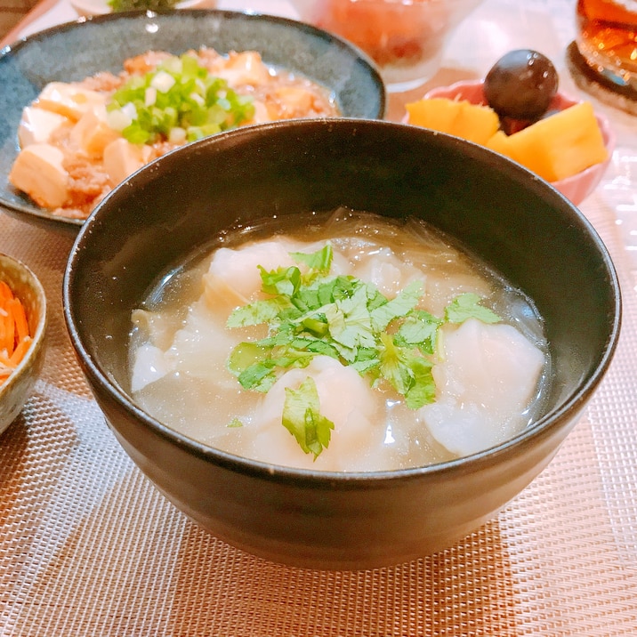簡単♡海老餃子スープ